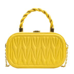 Small square chain shoulder bag for women, made of premium PU leather, crossbody style from Plush Fashion Hub.