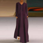 Solid-colored women's relaxed fit long hooded sweatshirt by Plush Fashion Hub, cozy casual pullover with a loose fit.
