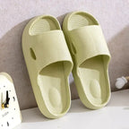 Unisex thick sole non-slip EVA bathroom slippers in solid color, lightweight indoor slides by Plush Fashion Hub