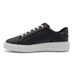 Black BLKSWN Footwear 601 Solid lowtop sneaker showing the left side in solid black color.
