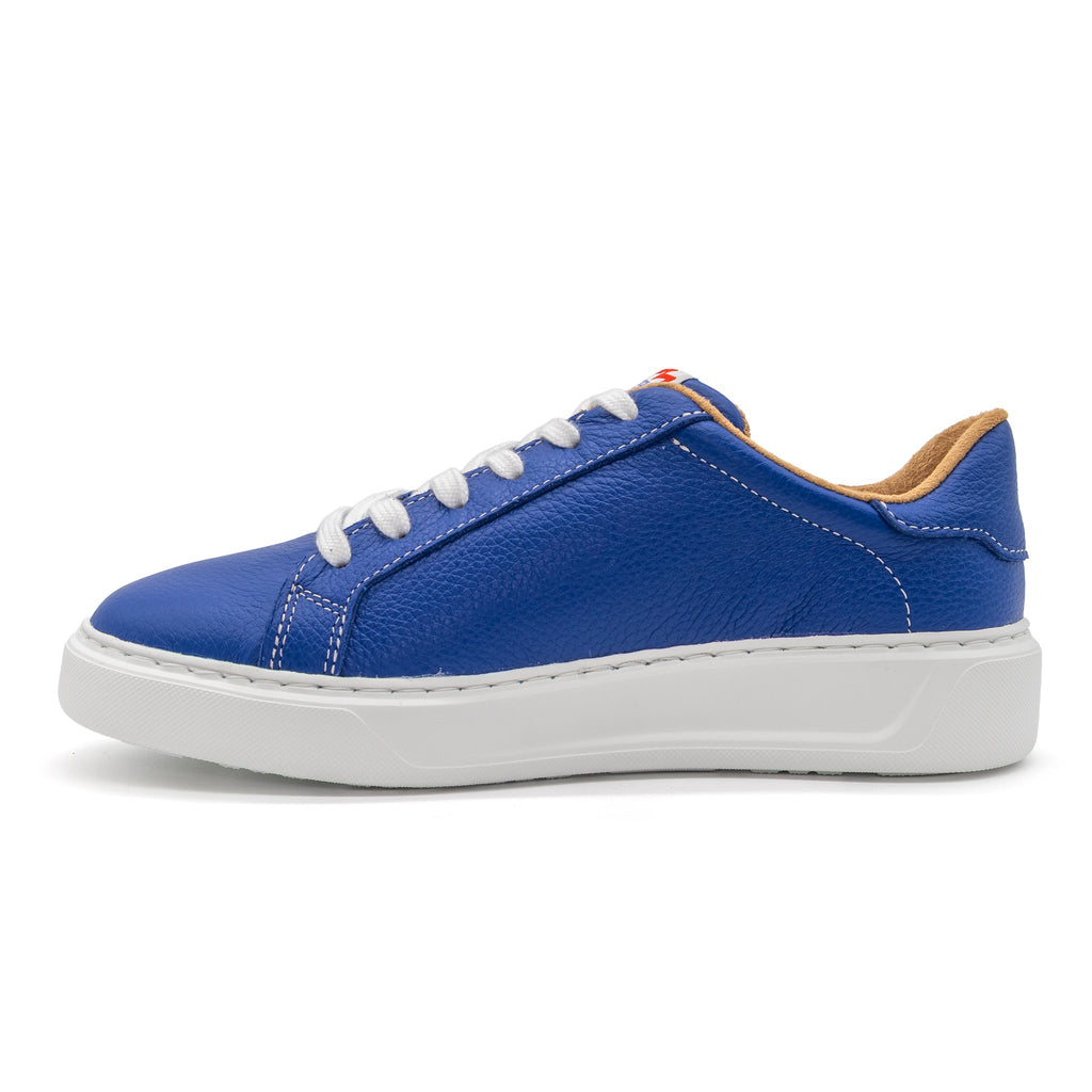 Blue BLKSWN Footwear 601 Solid low-top sneaker shown from the left side.