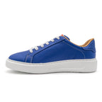 Blue BLKSWN Footwear 601 Solid low-top sneaker shown from the left side.