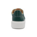 BLKSWN Footwear 601 Solid low-top sneakers in forest green, showing the back view with solid color design and stylish detailing.