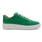 Green BLKSWN Footwear 601 Solid lowtop sneaker showing the right side with a sleek, solid green leather upper.