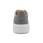 Grey BLKSWN Footwear 601 Solid low-top sneakers shown from the back view.