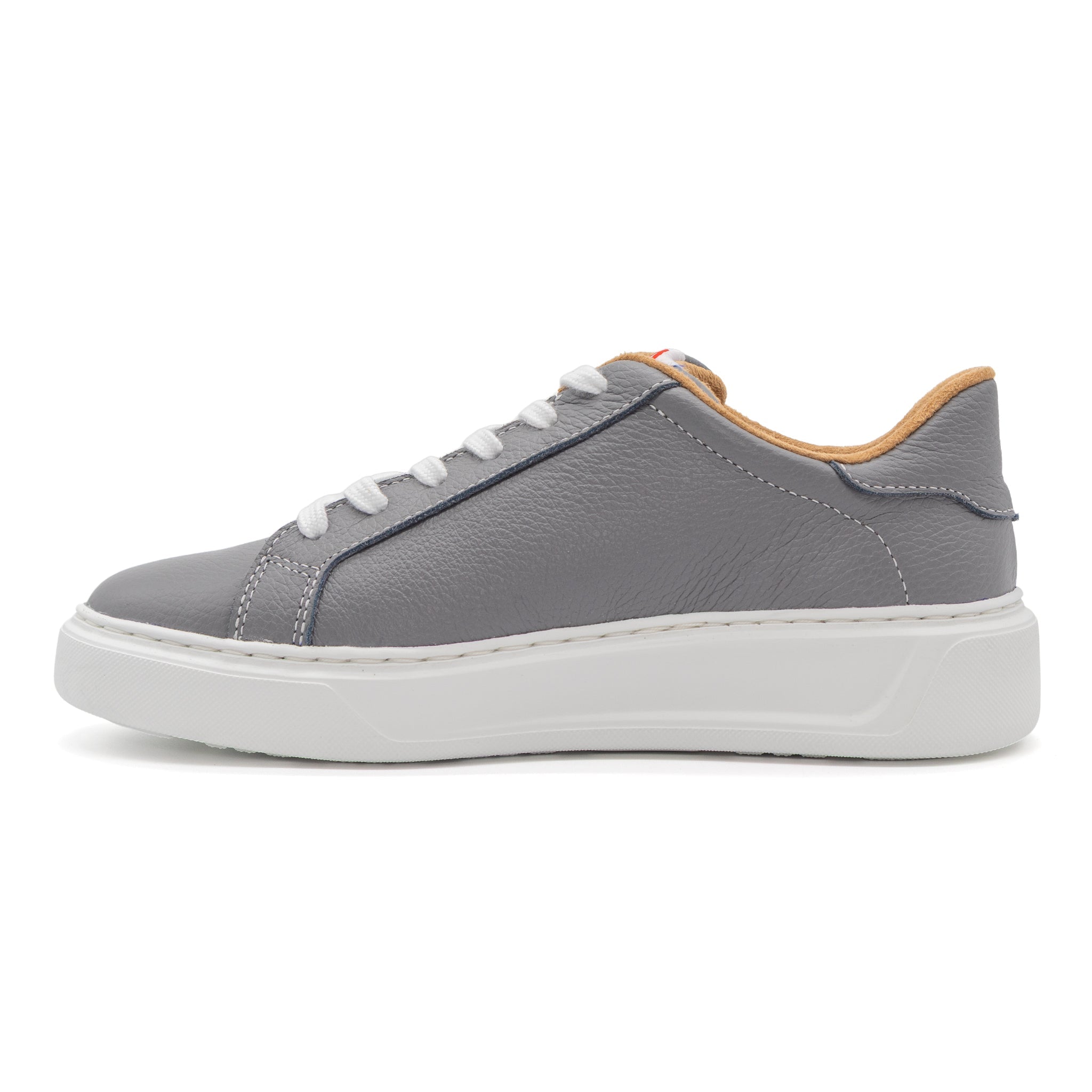 Grey lowtop sneaker from BLKSWN Footwear in size 601 Solid design, shown from the left side.