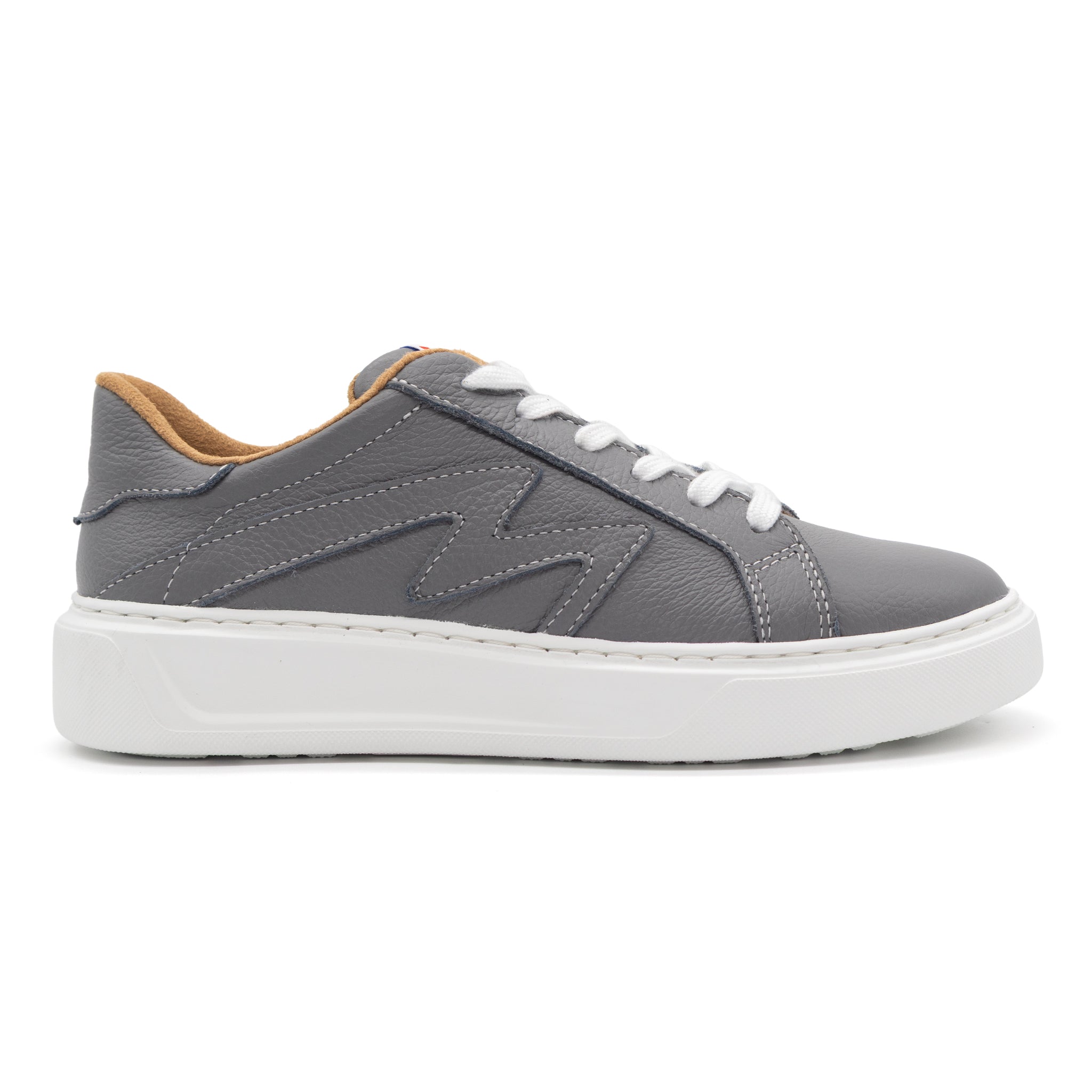 Grey BLKSWN Footwear 601 Solid lowtop sneaker shown from the right side.