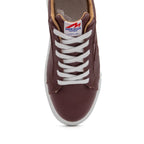 Maroon BLKSWN Footwear 601 Solid lowtop sneaker with a sleek, minimalist design and smooth maroon upper.