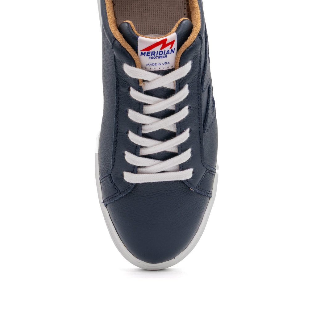 BLKSWN Footwear 601 Solid Navy lowtop sneaker with a sleek, minimalist design and navy blue color.