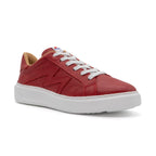 BLKSWN Footwear 601 Solid Original Red lowtop sneaker with a sleek, vibrant red design and minimalist style.