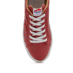 Red BLKSWN Footwear lowtop sneaker with solid design, featuring a clean, classic look and a comfortable fit.