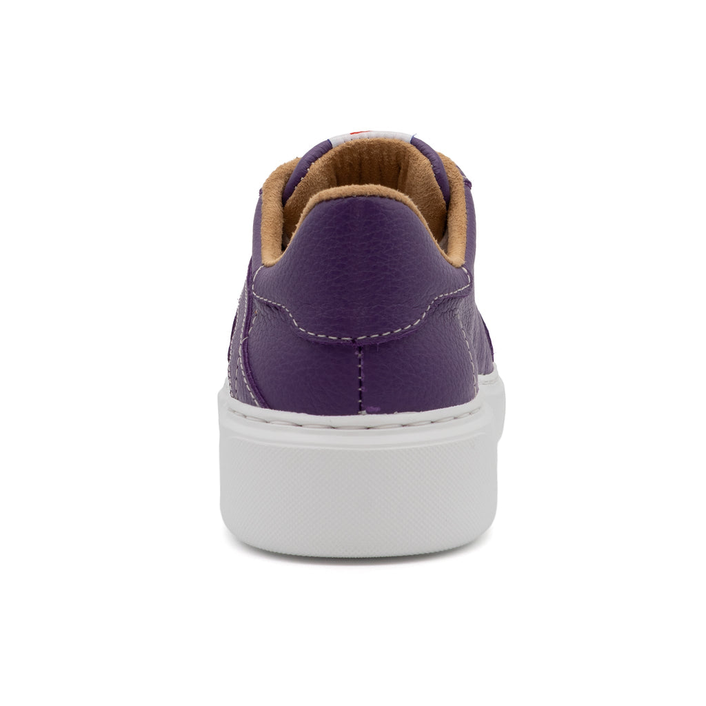 BLKSWN Footwear 601 Solid purple lowtop sneaker back view with clean design and purple color on the heel.