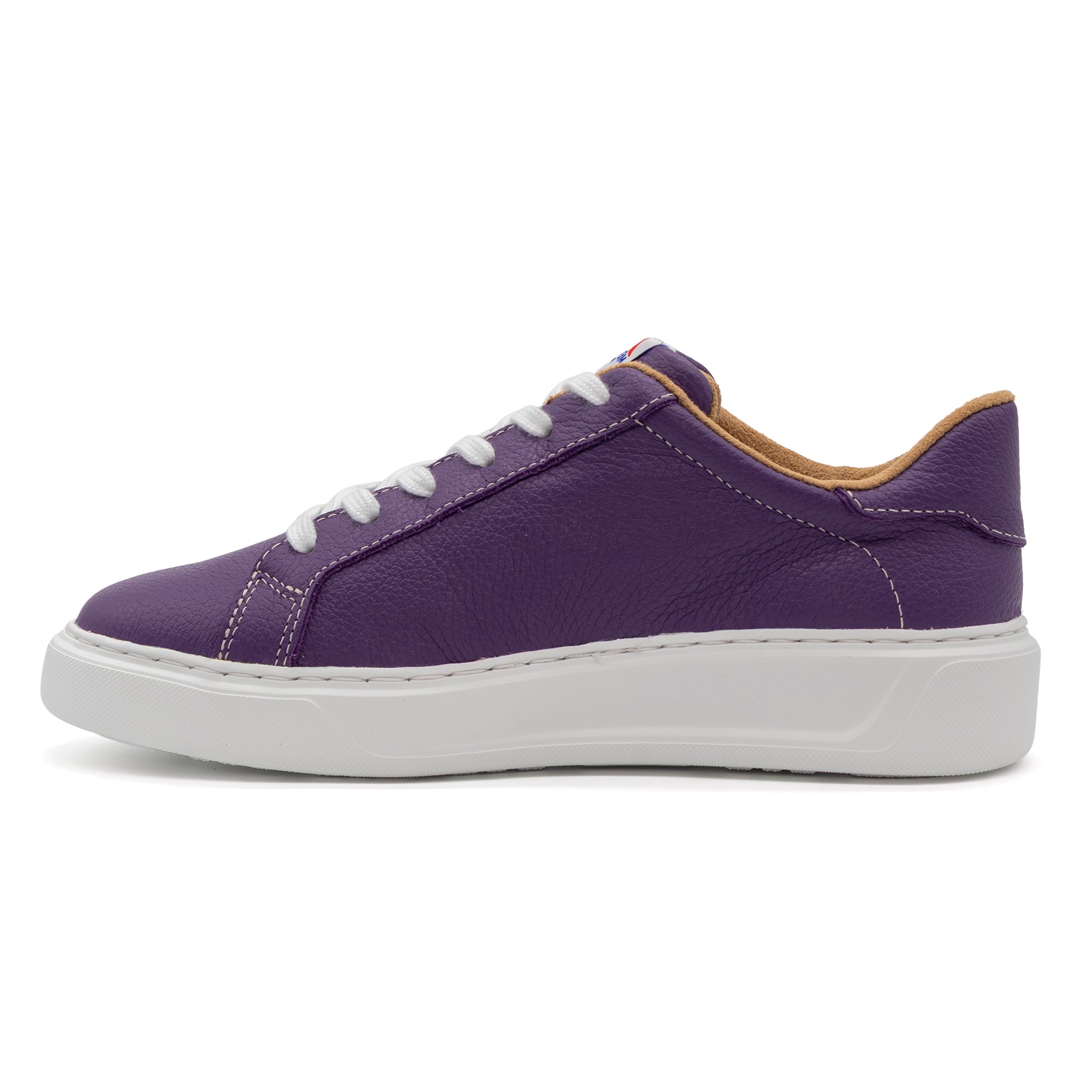 Purple BLKSWN Footwear 601 Solid lowtop sneaker, side view showing smooth purple material and classic lowcut design.