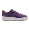 Purple BLKSWN Footwear lowtop sneaker in solid purple, right side view showing stylish design and comfortable fit.