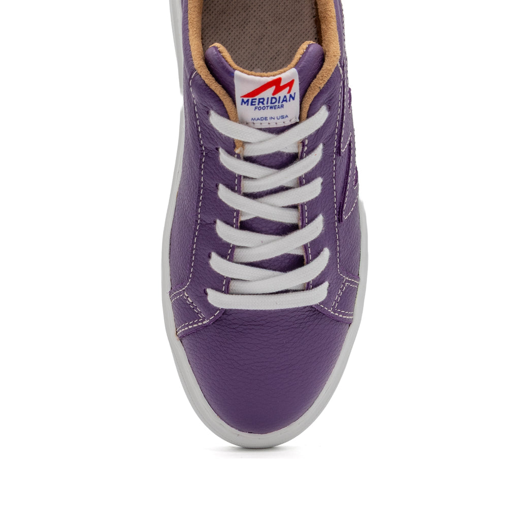 BLKSWN Footwear 601 Solid purple lowtop sneaker showing purple canvas upper and white rubber sole.