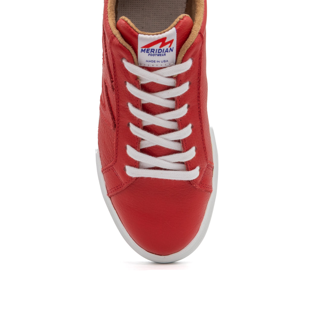 Red berry lowtop sneaker from BLKSWN Footwear with a solid color design and classic style.