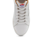 White BLKSWN Footwear 601 Solid lowtop sneaker with clean, minimalist design and smooth white leather upper.