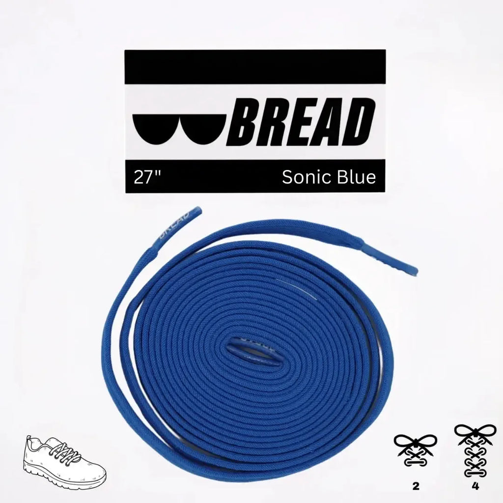 Blue elastic shoelace by Plush Fashion Hub, featuring Sonic Blue color and flexible design for easy footwear fastening.