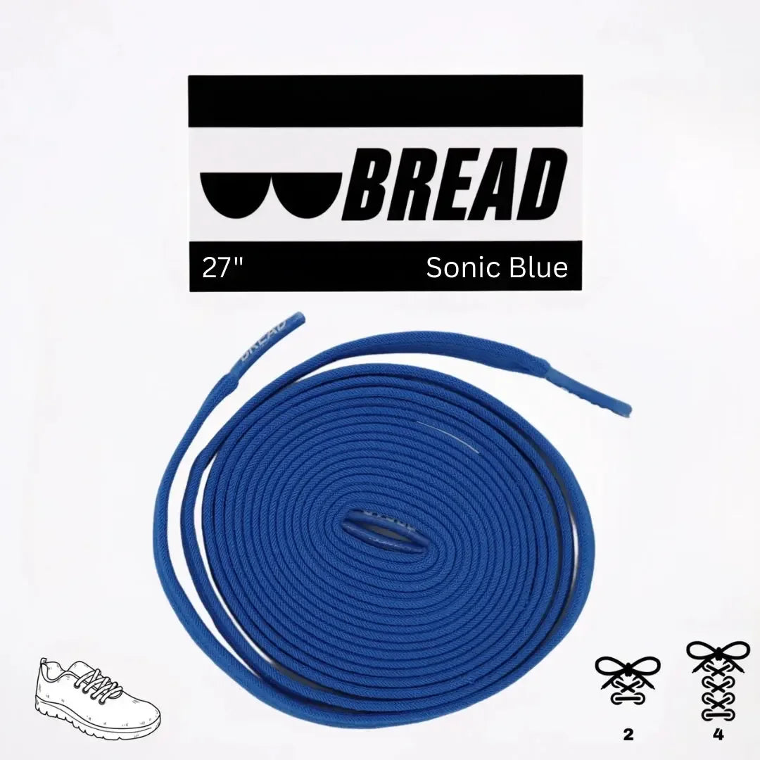 Blue elastic shoelace by Plush Fashion Hub, featuring Sonic Blue color and flexible design for easy footwear fastening.