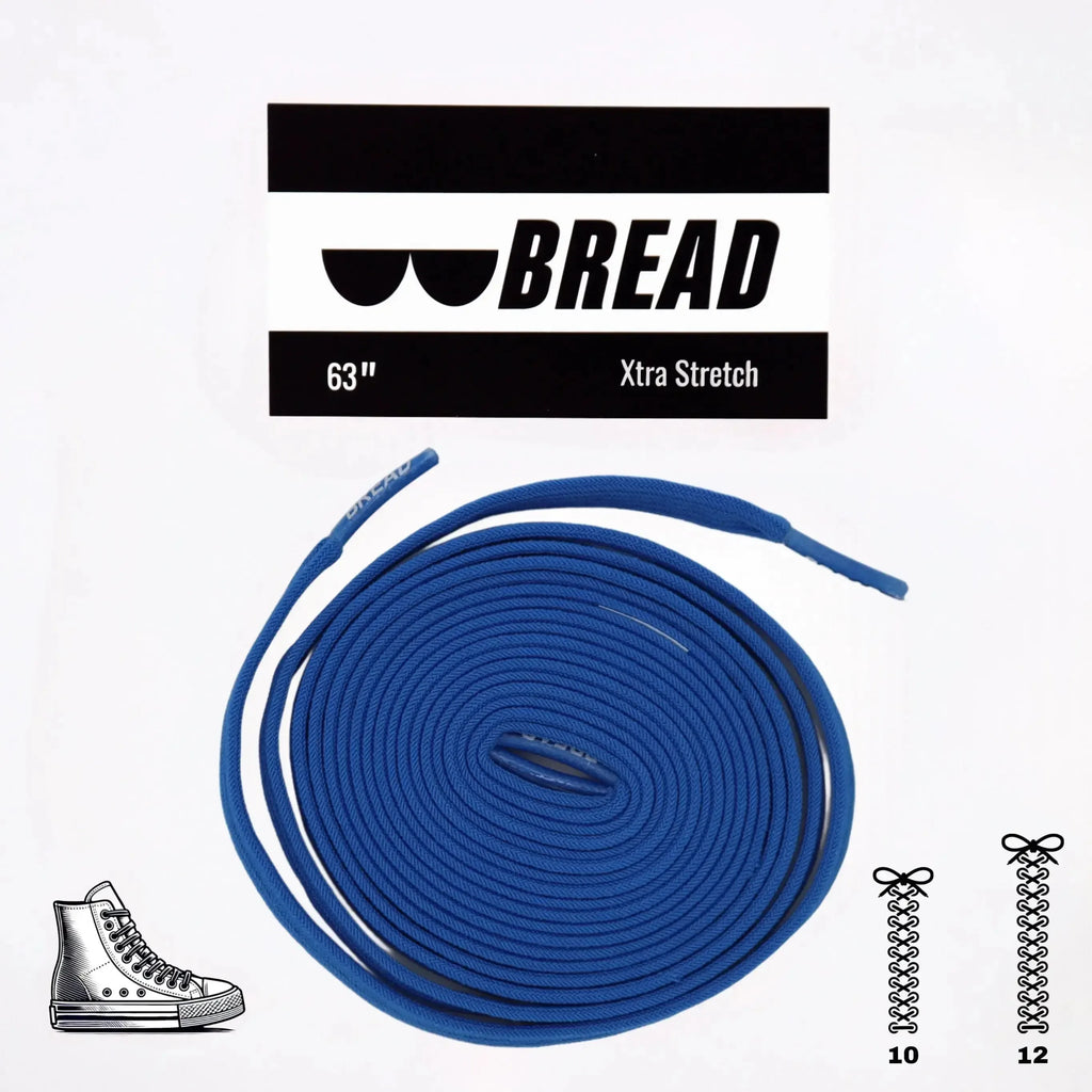 Sonic Blue elastic shoelace by Plush Fashion Hub, showcasing the vibrant blue color and flexible design for casual sneakers.