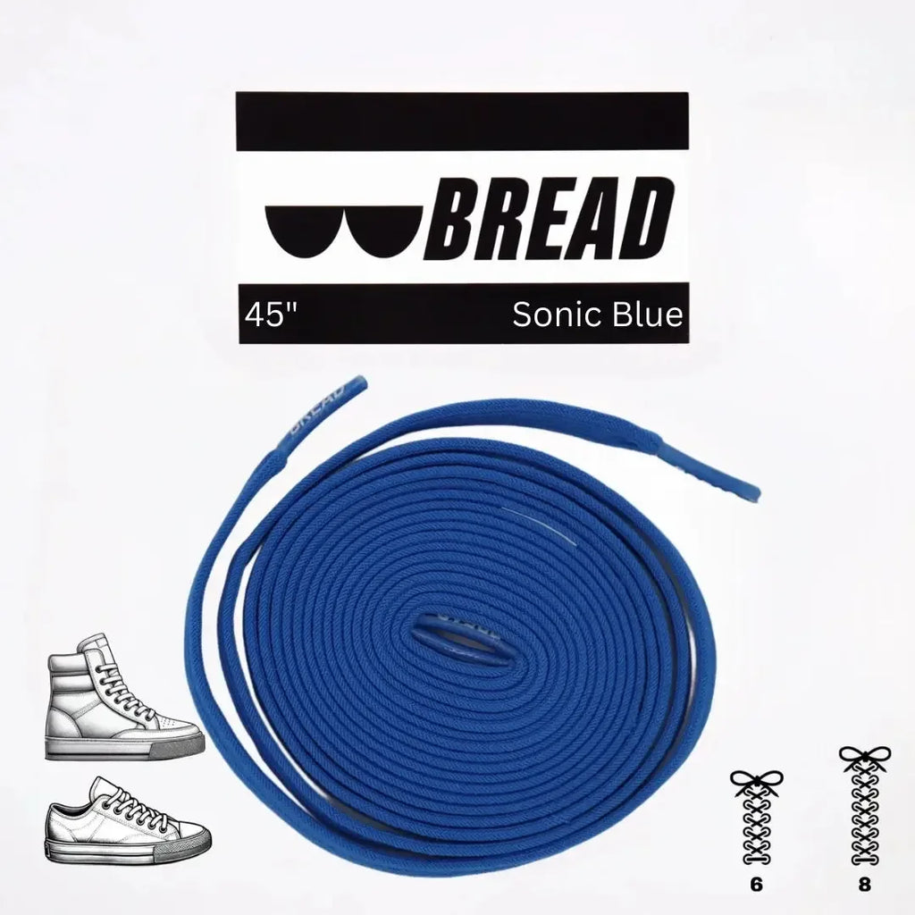 Blue elastic shoelace from Plush Fashion Hub, featuring a Sonic Blue color, perfect for easy, comfortable shoe fastening.