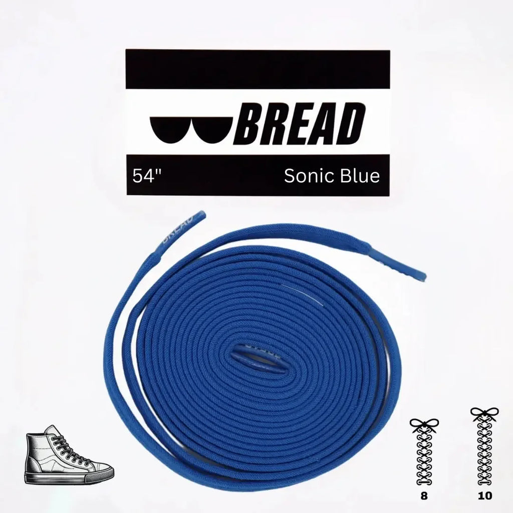 Blue elastic shoelace from Plush Fashion Hub, showing the Sonic Blue color and flexible design for casual sneakers.