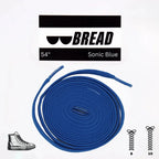 Blue elastic shoelace from Plush Fashion Hub, showing the Sonic Blue color and flexible design for casual sneakers.