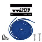 Blue elastic shoelace by Plush Fashion Hub with Sonic Blue branding, designed for easy slip-on and secure fit.