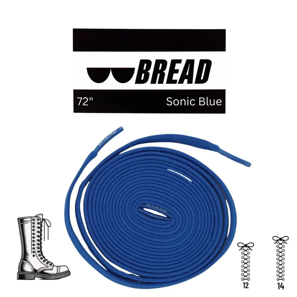 Sonic Blue elastic shoelaces by Plush Fashion Hub, shown in a close-up on a pair of sneakers with vibrant blue color and stretchy design.