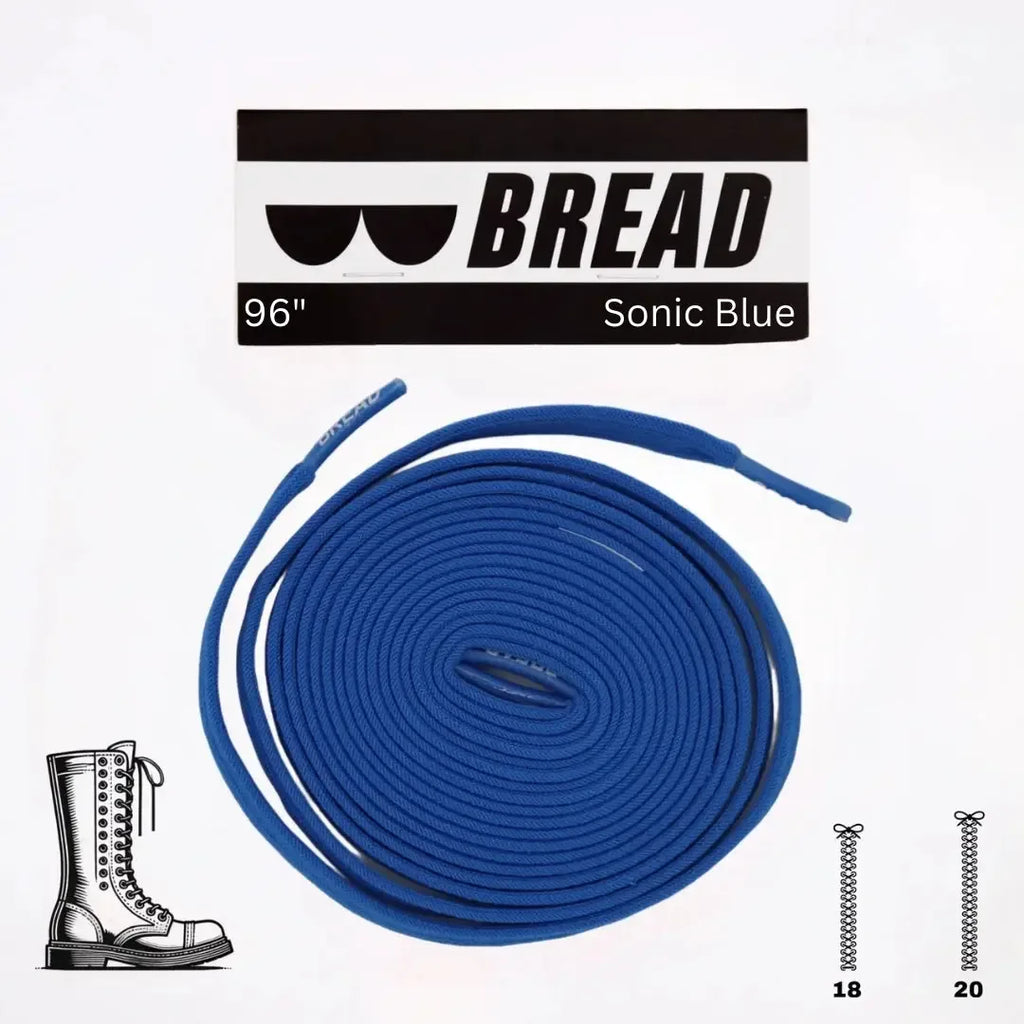 Sonic Blue elastic shoelace from Plush Fashion Hub with a vibrant blue color and flexible, stretchy design for easy lacing.