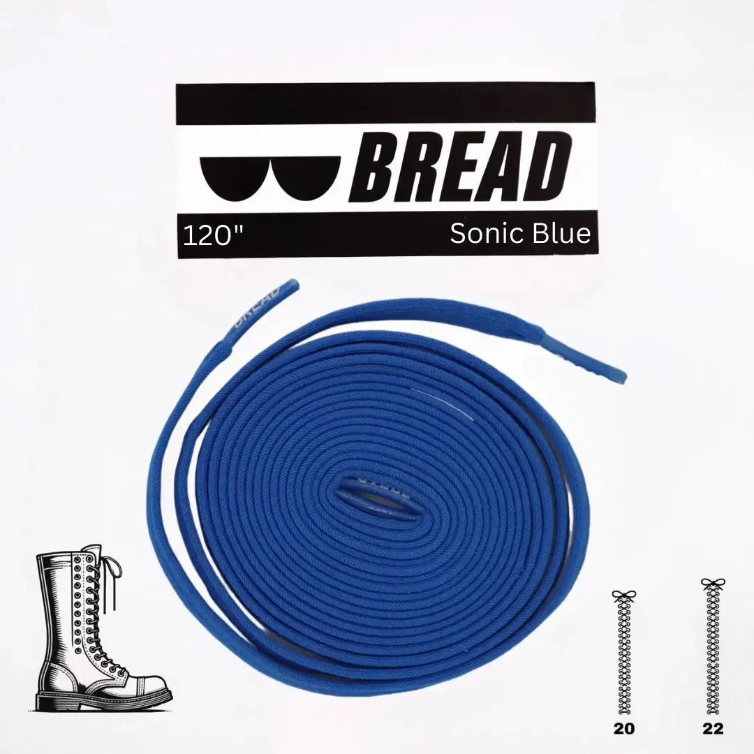 Blue elastic shoelace from Plush Fashion Hub in Sonic Blue color, featuring a flexible, stretchy design for comfortable fit.