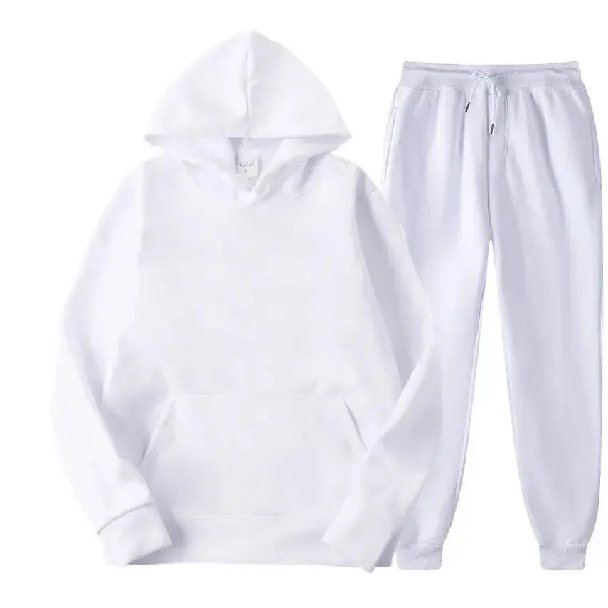 Oversized women's hooded sweatshirt and jogger lounge set in sparkling 220g polyester fabric by Plush Fashion Hub.