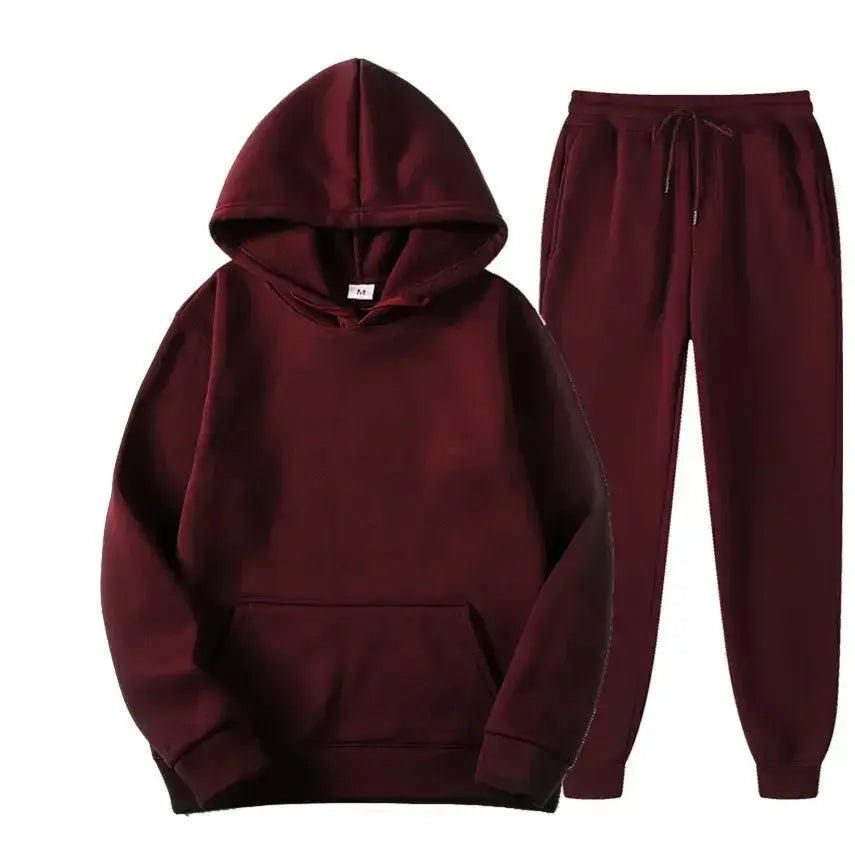 Oversized women's hooded sweatshirt and jogger lounge set by Plush Fashion Hub made of soft polyester fabric, featuring a sparkling style.