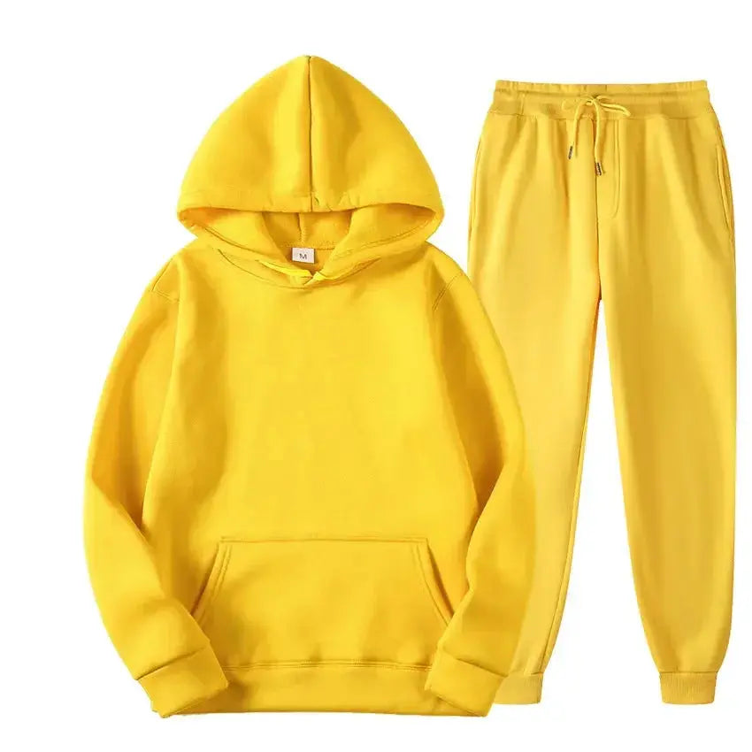 Oversized women's hooded sweatshirt and jogger lounge set by Plush Fashion Hub, made of soft sparkling polyester fabric.