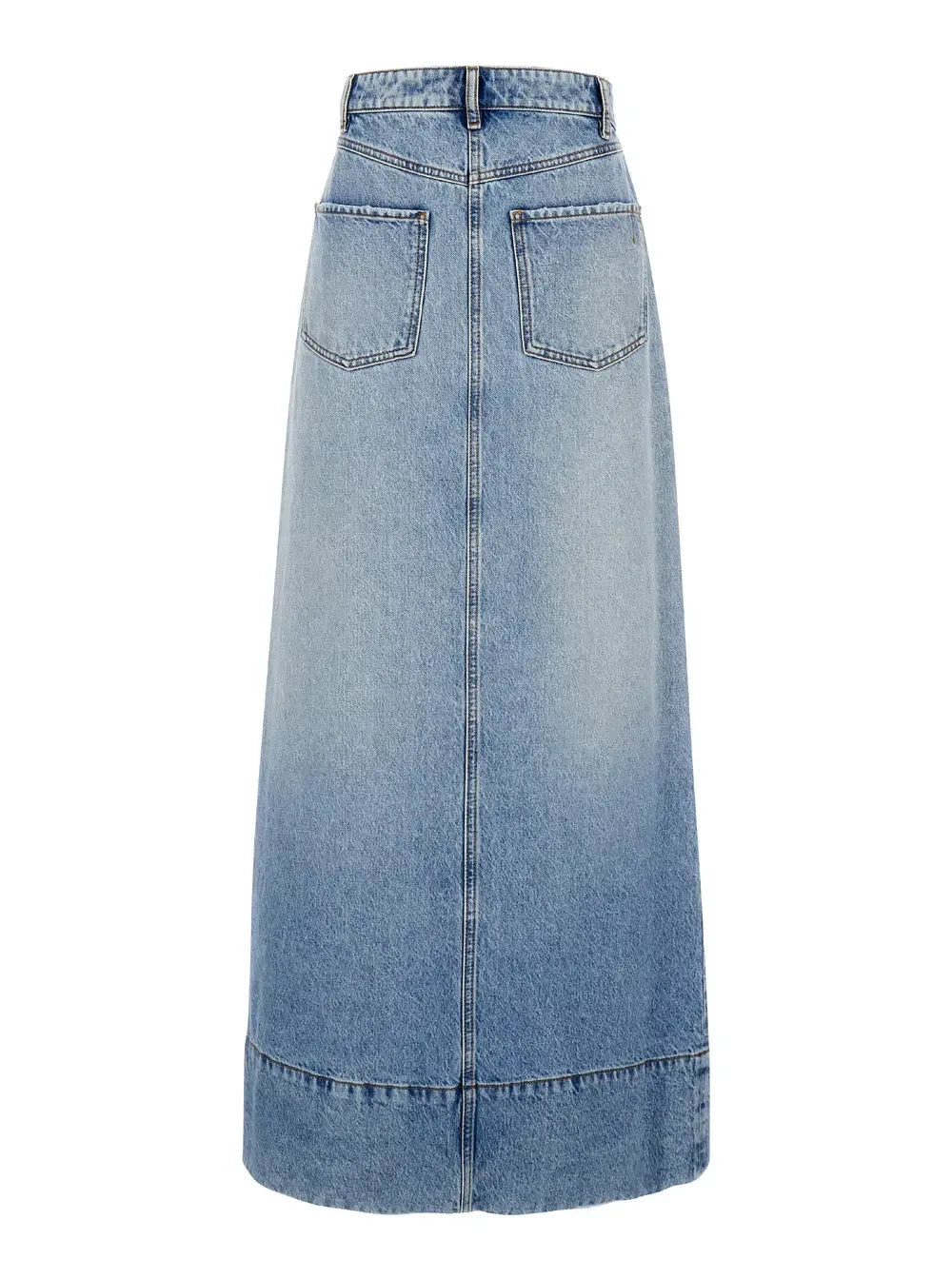 Sportmax Women Maxi Light Blue Skirt With Reversed Front And Rear In Denim Woman - Plush Fashion Hub