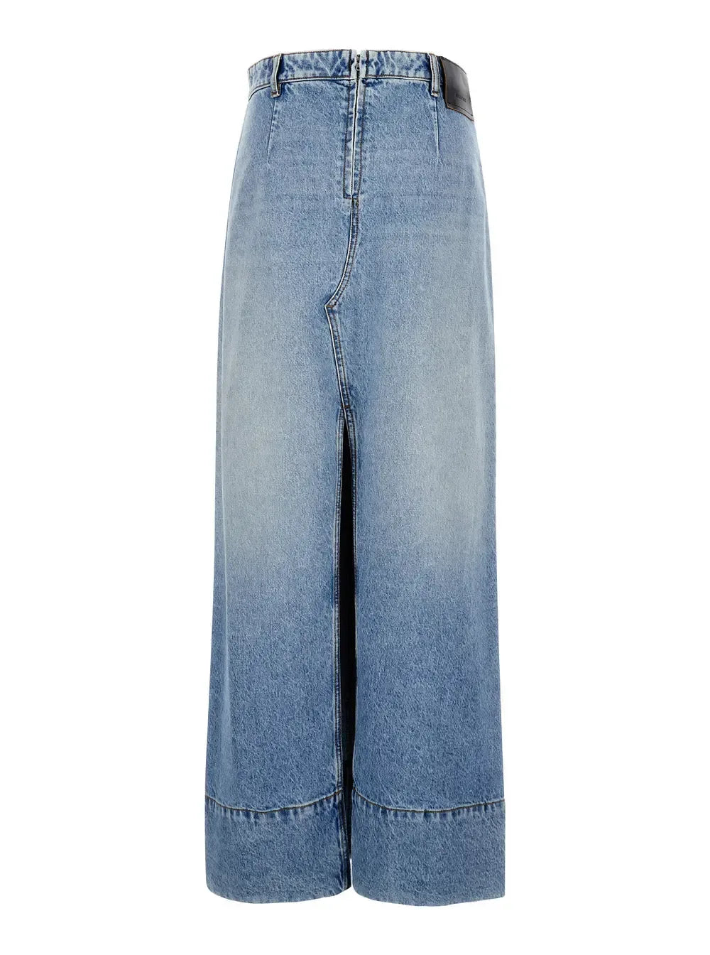 Sportmax Women Maxi Light Blue Skirt With Reversed Front And Rear In Denim Woman - Plush Fashion Hub