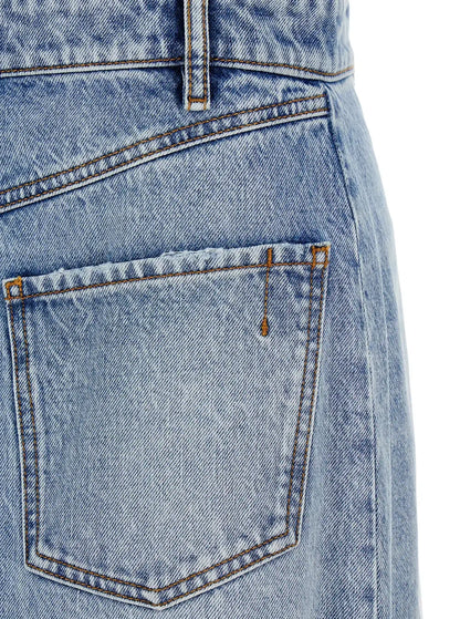 Sportmax Women Maxi Light Blue Skirt With Reversed Front And Rear In Denim Woman - Plush Fashion Hub