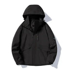 Plush Fashion Hub spring and autumn waterproof, windproof, breathable mountain hiking and camping jacket with detachable features.