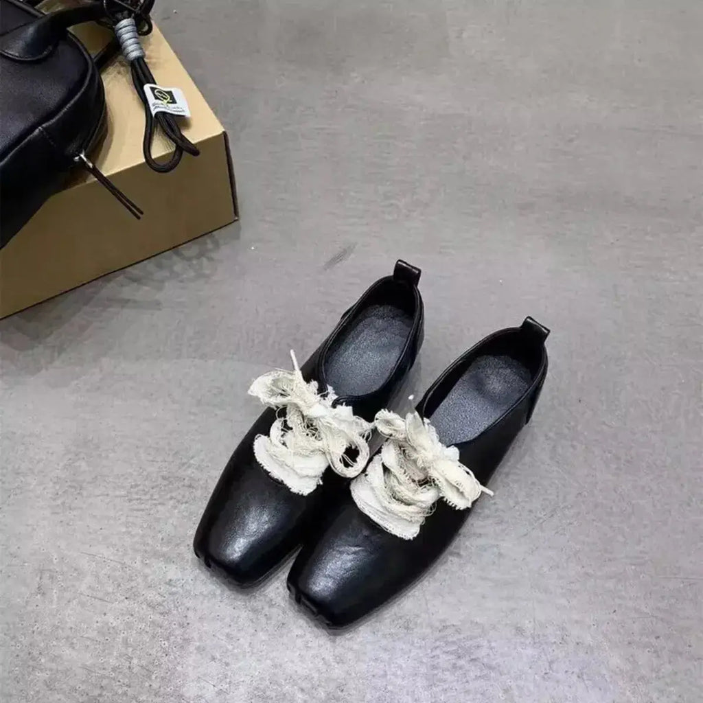 Plush Fashion Hub square toe block heel pumps with mid-height heels, stylish office dress shoes in black leather.