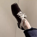 Square toe block heel pumps by Plush Fashion Hub featuring a mid-height heel, perfect for office or dressy occasions.