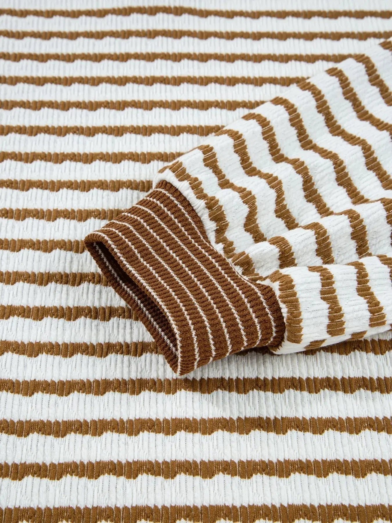 Stripe Collared Top and Drawstring Pant Set - Plush Fashion Hub