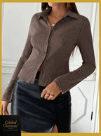 Gilded Glamour Shop men's classic striped long sleeve button-up shirt with a versatile stretch fabric for workwear.