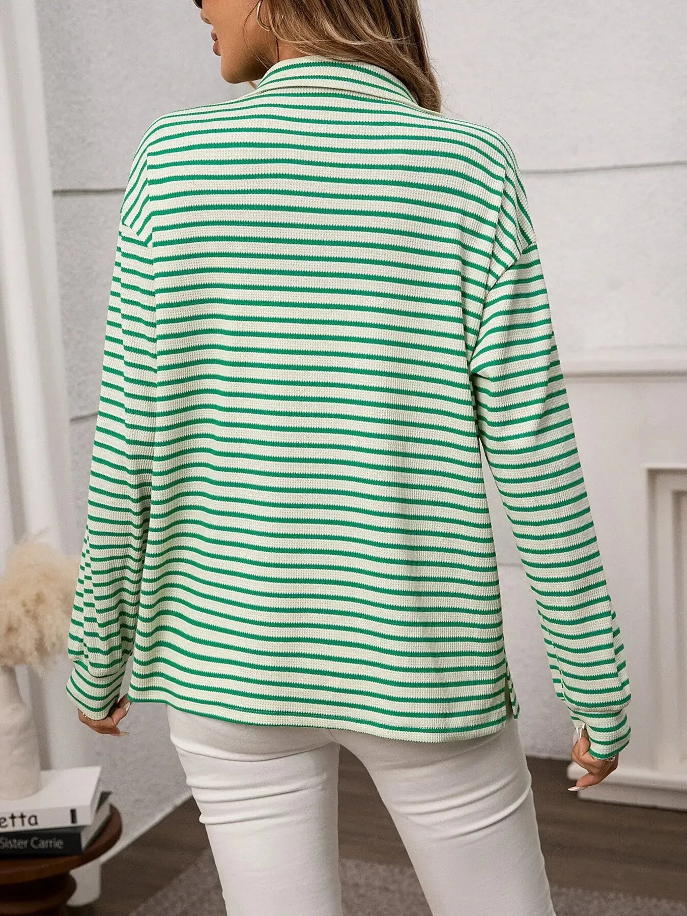 Striped Button Up Long Sleeve Shirt - Plush Fashion Hub