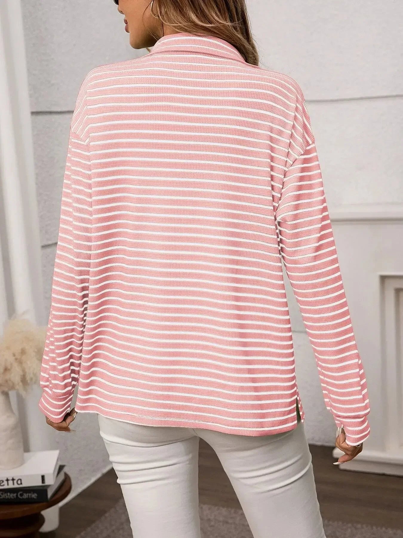 Striped Button Up Long Sleeve Shirt - Plush Fashion Hub