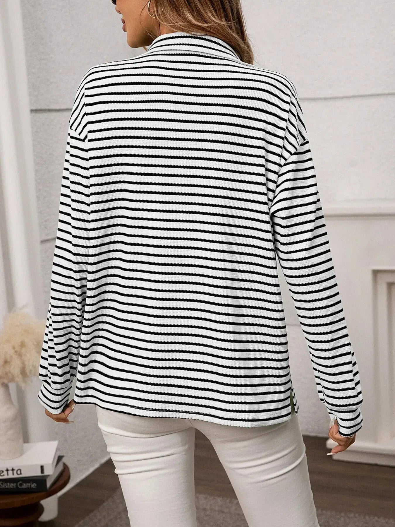 Striped Button Up Long Sleeve Shirt - Plush Fashion Hub