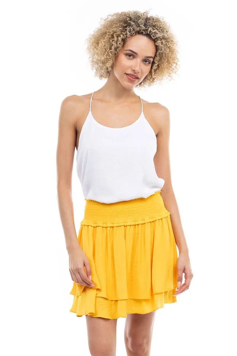 Sunflower Yellow Flared Skirt -clearance Pretty Little Patriot