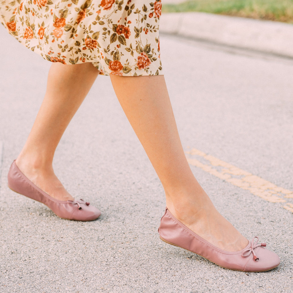 Talaria Flats in dusty rose color, stylish and comfortable footwear with a sleek design, perfect for casual or dressy outfits.