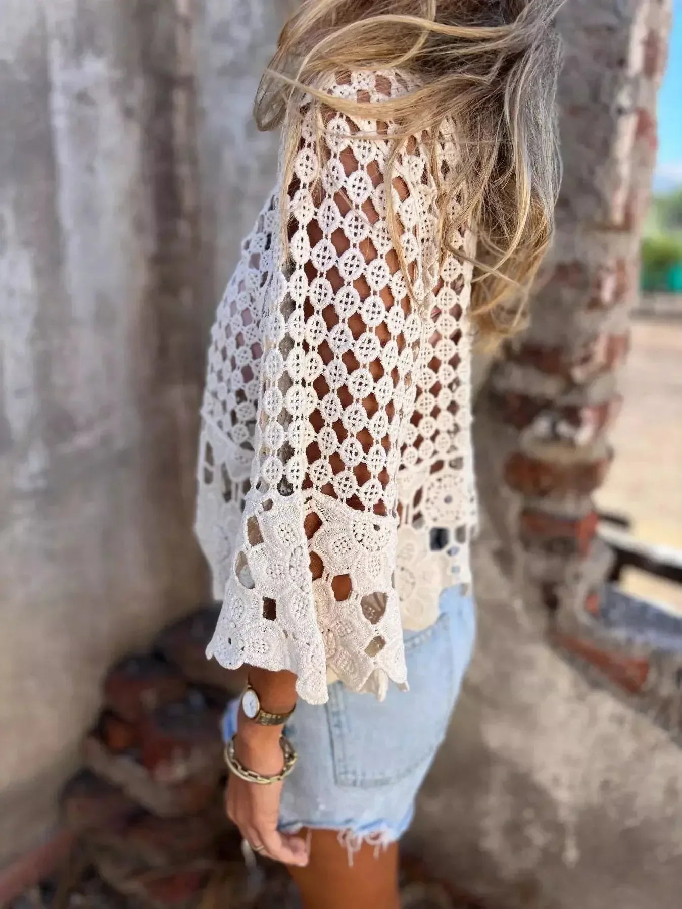Tassel Crochet Knit Cover Up - Plush Fashion Hub