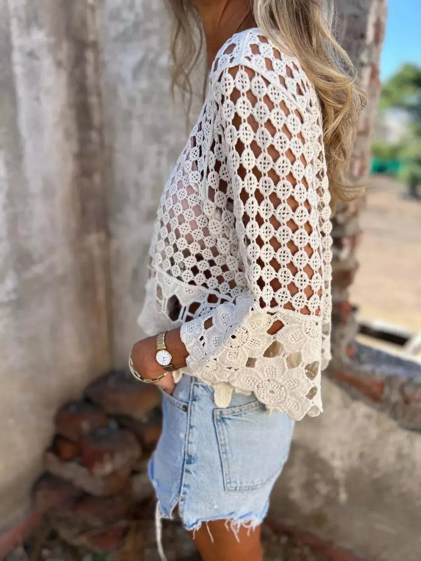 Tassel Crochet Knit Cover Up - Plush Fashion Hub