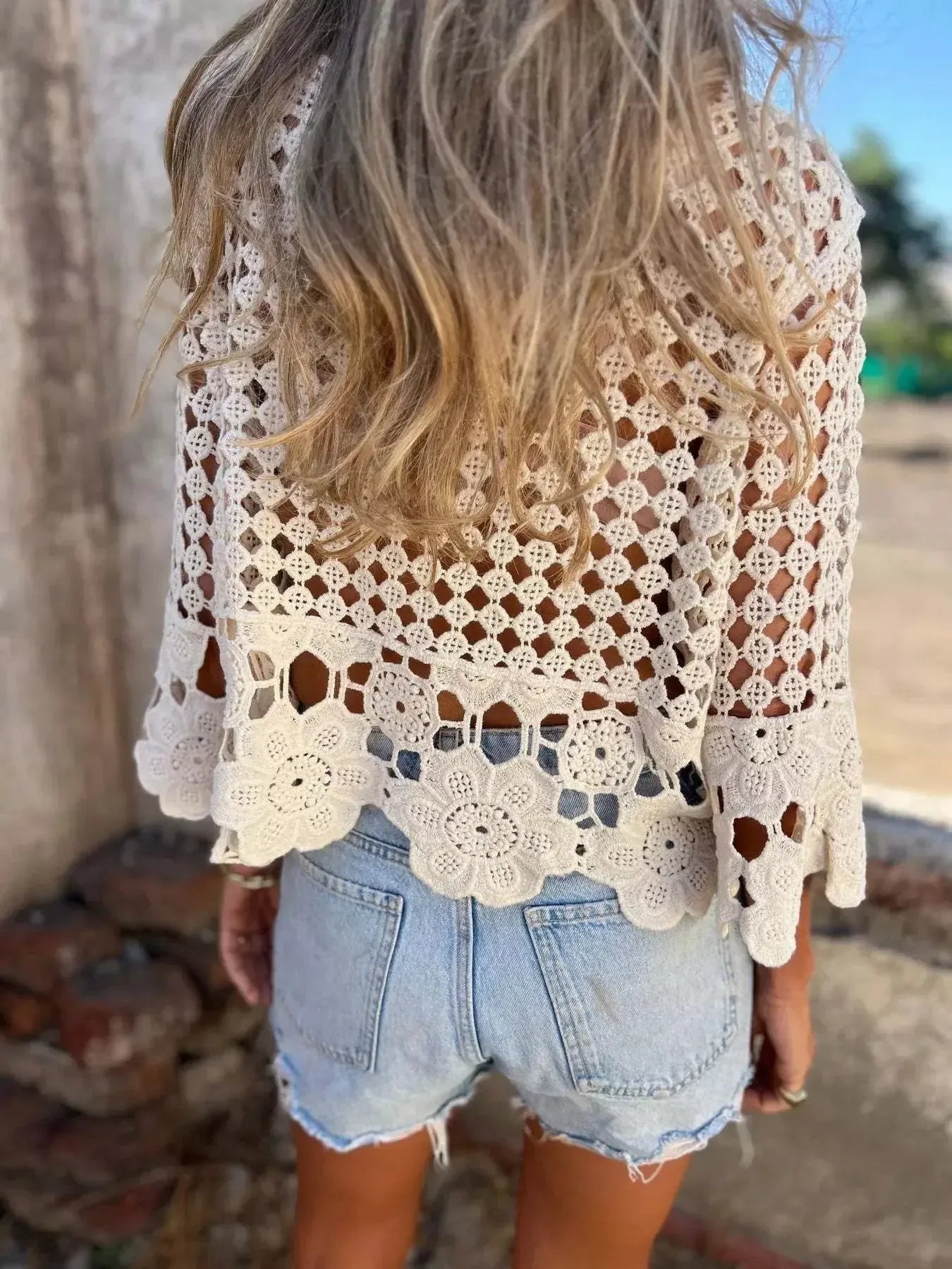 Tassel Crochet Knit Cover Up - Plush Fashion Hub